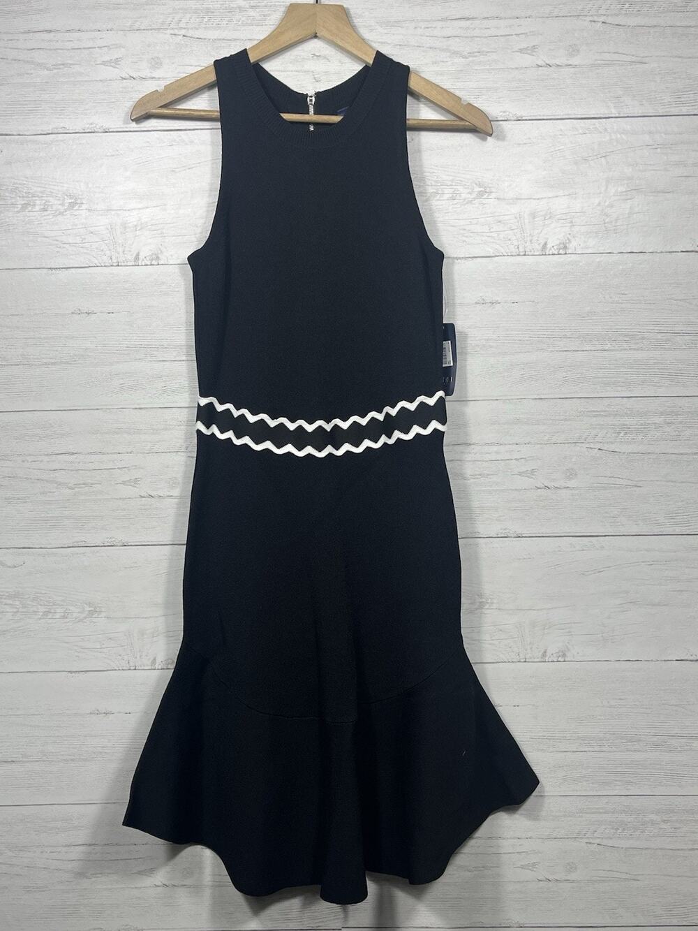 Rachel Rachel Roy Ella Halter Sweater Dress womens medium NEW black white